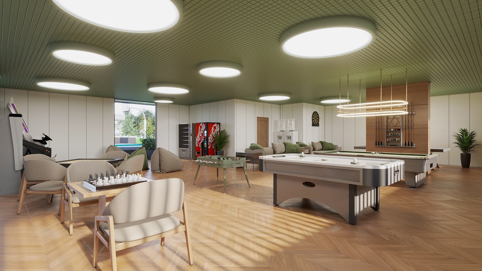 luxury indoor game room 3d interior visualization services in india