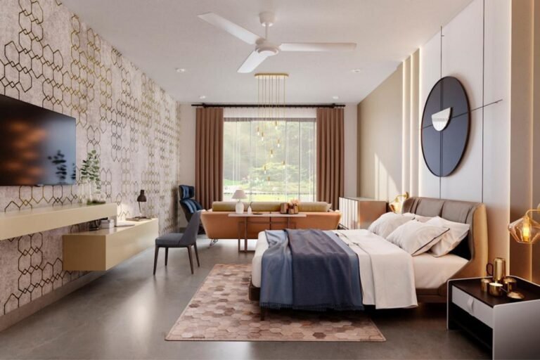 3D Interior Visualization for Modern Bedroom Design