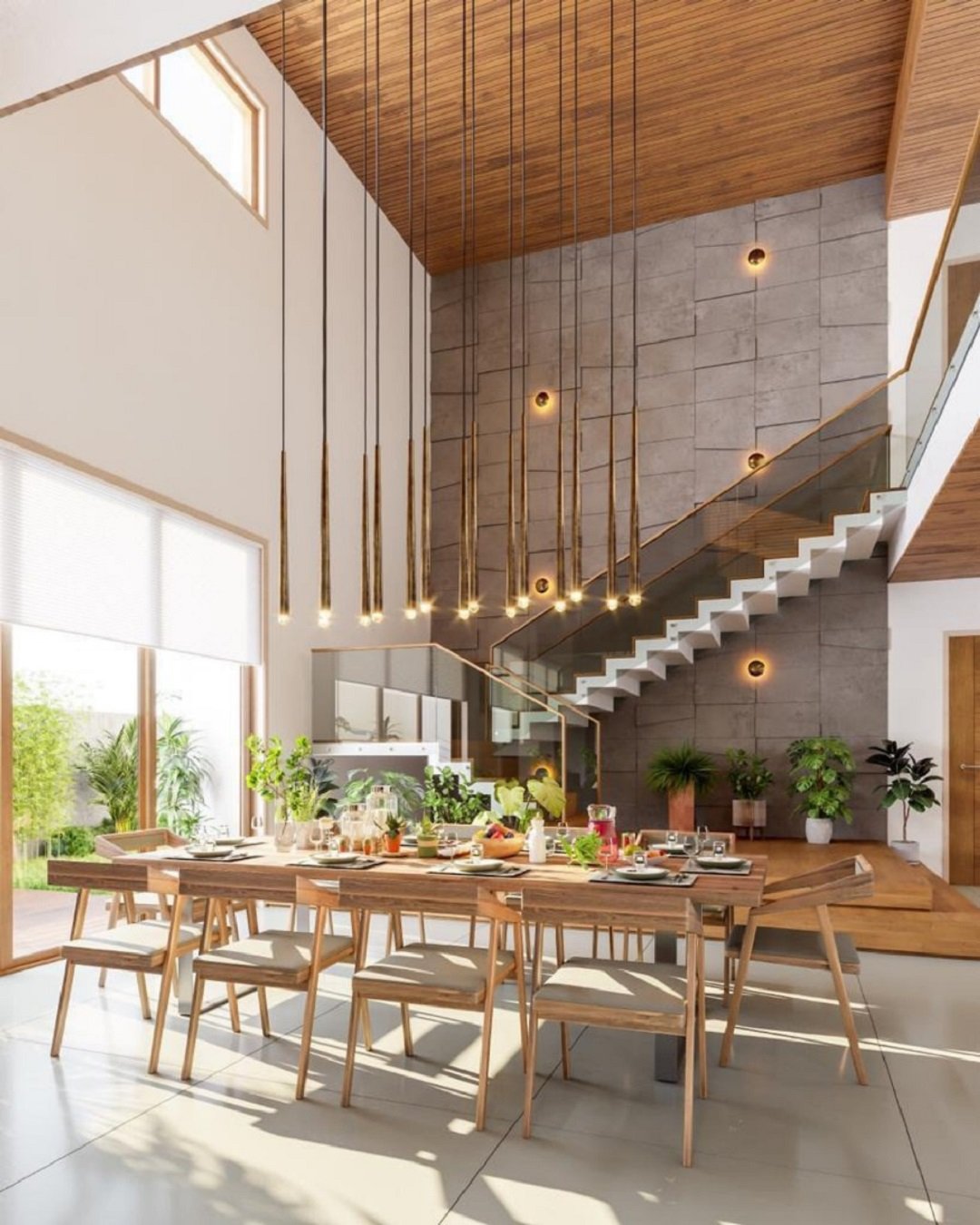 elegant dining hall designs using 3d interior visualization