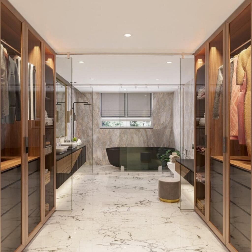 western dressing room luxury showcased with 3d visualization