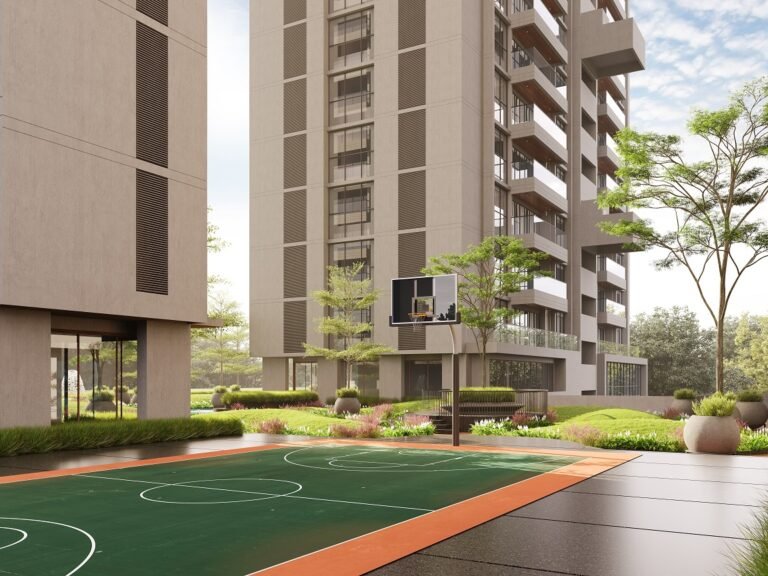 Basketball Court 3D Exterior Visualization for Modern Designs